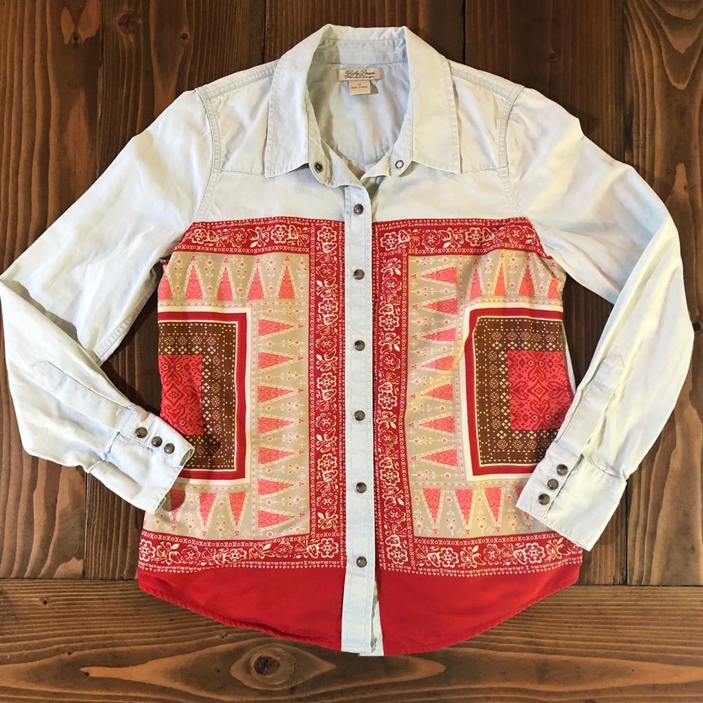 Lucky Brand Western Chambray Button Down Shirt